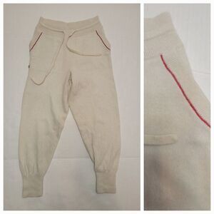 Bamford Jogger Pants Womens Sz Small 100%Cashmere Lounge Drawstring Sand